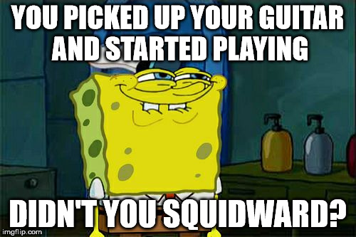 YOU PICKED UP YOUR GUITAR AND STARTED PLAYING DIDN'T YOU SQUIDWARD? | image tagged in memes,dont you squidward | made w/ Imgflip meme maker