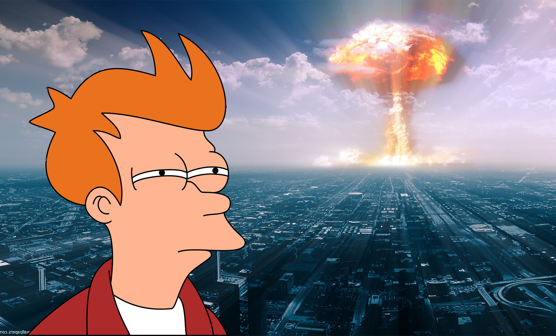 Fry what if nuclear bomb Blank Meme Template