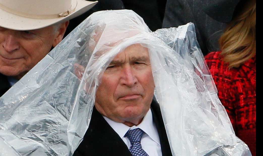 George W Bush with poncho Blank Meme Template