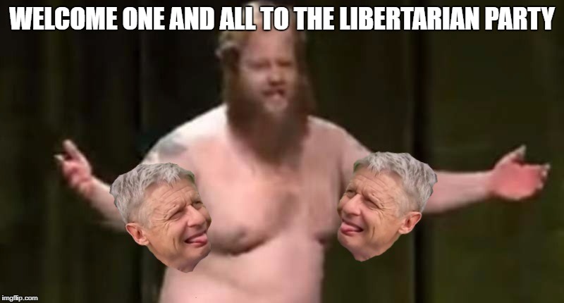 Join the Libertarian Party today! | WELCOME
ONE AND ALL TO THE LIBERTARIAN PARTY | image tagged in libertarian,libertarian party,gary johnson,minarchist | made w/ Imgflip meme maker