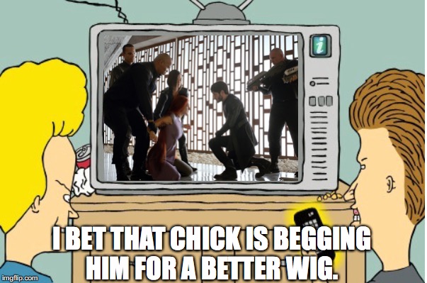 I BET THAT CHICK IS BEGGING HIM FOR A BETTER WIG. | made w/ Imgflip meme maker