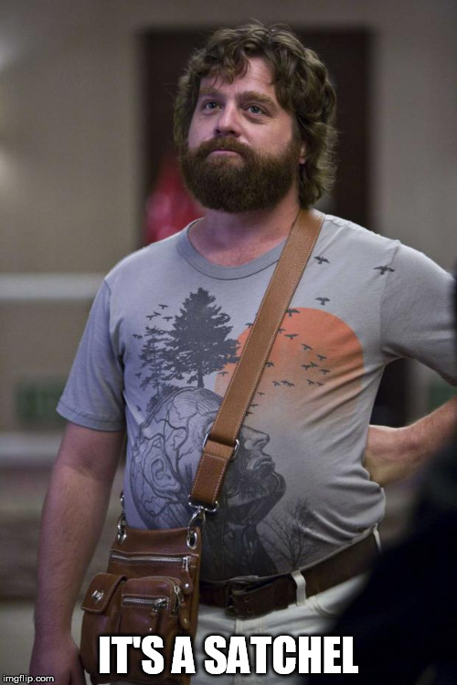 Alan - Hangover | IT'S A SATCHEL | image tagged in alan - hangover | made w/ Imgflip meme maker