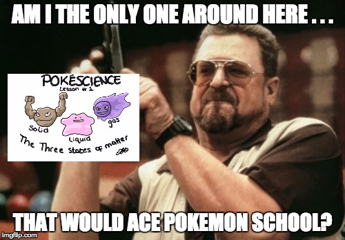 Am I The Only One Around Here Meme | AM I THE ONLY ONE AROUND HERE . . . THAT WOULD ACE POKEMON SCHOOL? | image tagged in memes,am i the only one around here | made w/ Imgflip meme maker