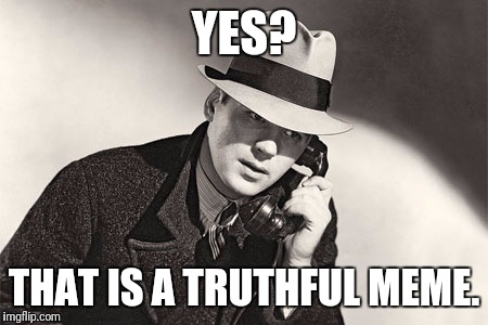 Detective  | YES? THAT IS A TRUTHFUL MEME. | image tagged in detective | made w/ Imgflip meme maker