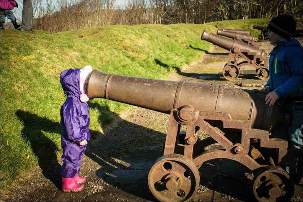 girl looking in cannon Blank Meme Template