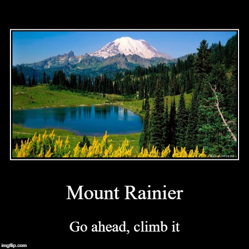 Mount Rainier dare | image tagged in funny,demotivationals | made w/ Imgflip demotivational maker