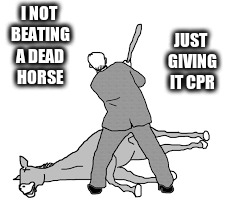I NOT BEATING A DEAD HORSE JUST GIVING IT CPR | made w/ Imgflip meme maker