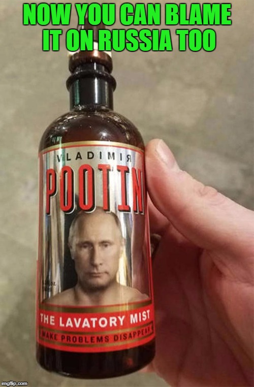 Get yours today!!! | NOW YOU CAN BLAME IT ON RUSSIA TOO | image tagged in pootin spray,memes,funny products,funny,bathroom humor | made w/ Imgflip meme maker