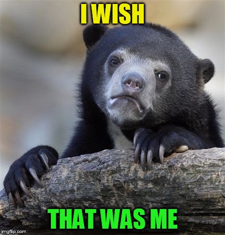 Confession Bear Meme | I WISH THAT WAS ME | image tagged in memes,confession bear | made w/ Imgflip meme maker