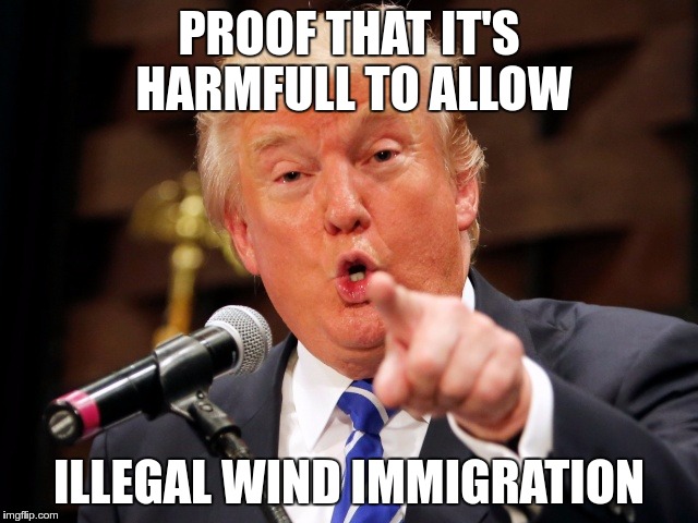Trump You! | PROOF THAT IT'S HARMFULL TO ALLOW ILLEGAL WIND IMMIGRATION | image tagged in trump you | made w/ Imgflip meme maker