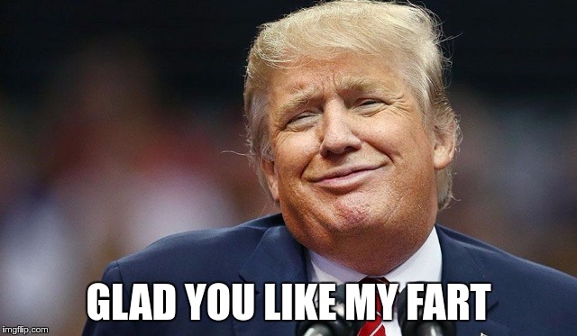 Trump Oopsie | GLAD YOU LIKE MY FART | image tagged in trump oopsie | made w/ Imgflip meme maker