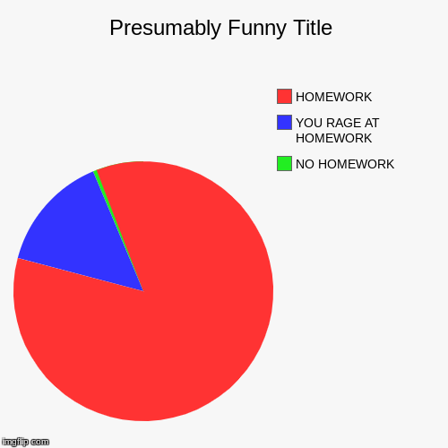 HOMEWORK | image tagged in funny,pie charts | made w/ Imgflip chart maker