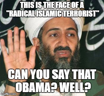 09/11 | THIS IS THE FACE OF A "RADICAL ISLAMIC TERRORIST"; CAN YOU SAY THAT OBAMA? WELL? | image tagged in 09/11 | made w/ Imgflip meme maker