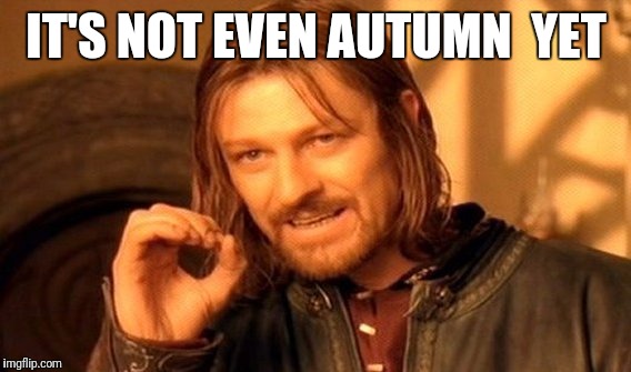 One Does Not Simply Meme | IT'S NOT EVEN AUTUMN  YET | image tagged in memes,one does not simply | made w/ Imgflip meme maker