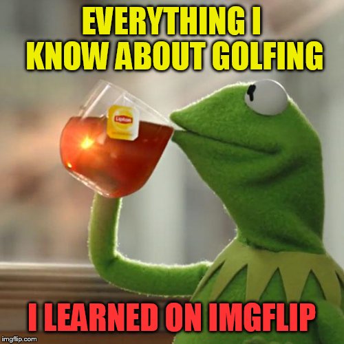 But That's None Of My Business | EVERYTHING I KNOW ABOUT GOLFING; I LEARNED ON IMGFLIP | image tagged in memes,but thats none of my business,kermit the frog | made w/ Imgflip meme maker