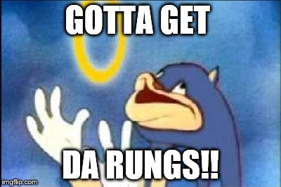 Sonic derp | GOTTA GET; DA RUNGS!! | image tagged in sonic derp | made w/ Imgflip meme maker