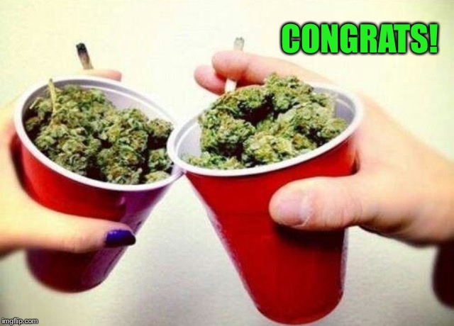 Stoner cheers  | CONGRATS! | image tagged in stoner cheers | made w/ Imgflip meme maker