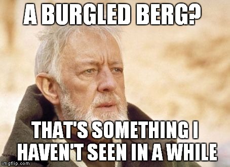 A BURGLED BERG? THAT'S SOMETHING I HAVEN'T SEEN IN A WHILE | made w/ Imgflip meme maker