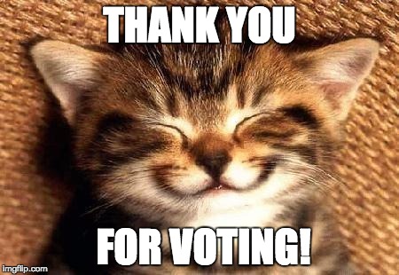 cutekitten | THANK YOU; FOR VOTING! | image tagged in cutekitten | made w/ Imgflip meme maker