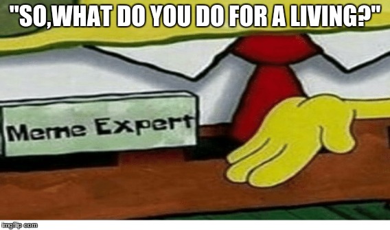 I'm running out of ideas (i ran out of ideas a long time ago.) | "SO,WHAT DO YOU DO FOR A LIVING?" | image tagged in stolen memes | made w/ Imgflip meme maker