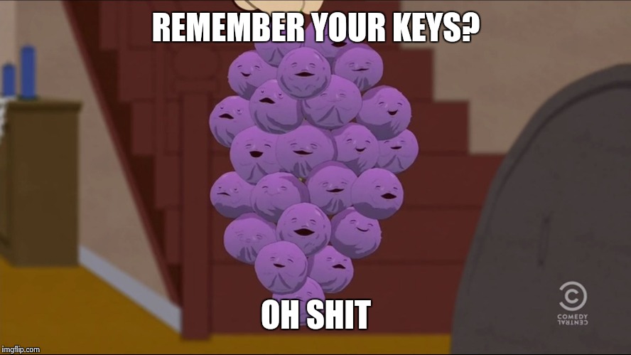 They don't always make you nostalgic. | REMEMBER YOUR KEYS? OH SHIT | image tagged in memes,member berries | made w/ Imgflip meme maker