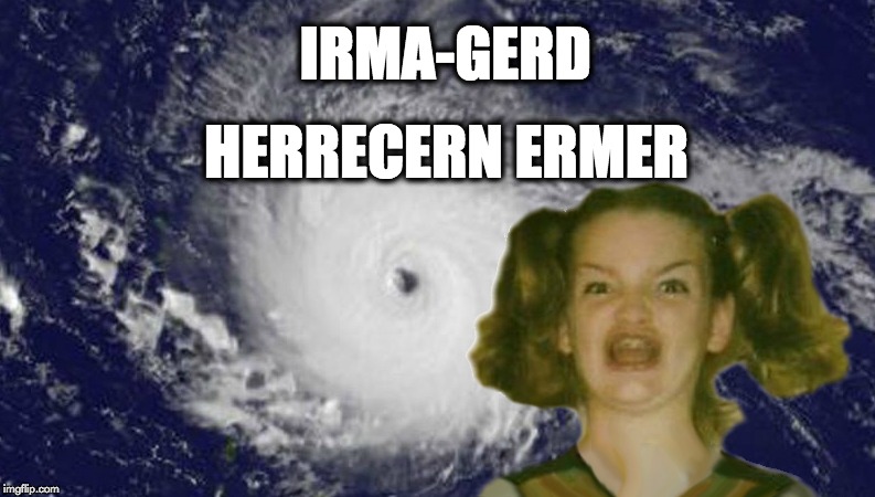 IRMA-GERD | IRMA-GERD; HERRECERN ERMER | image tagged in irma-gerd | made w/ Imgflip meme maker
