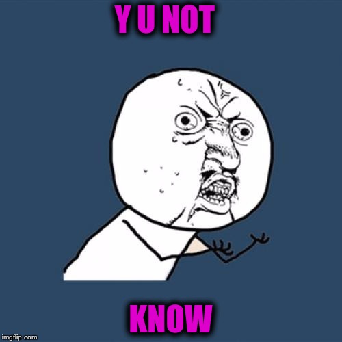 Y U No Meme | Y U NOT KNOW | image tagged in memes,y u no | made w/ Imgflip meme maker