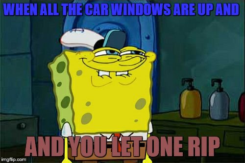 Don't You Squidward Meme | WHEN ALL THE CAR WINDOWS ARE UP AND; AND YOU LET ONE RIP | image tagged in memes,dont you squidward | made w/ Imgflip meme maker