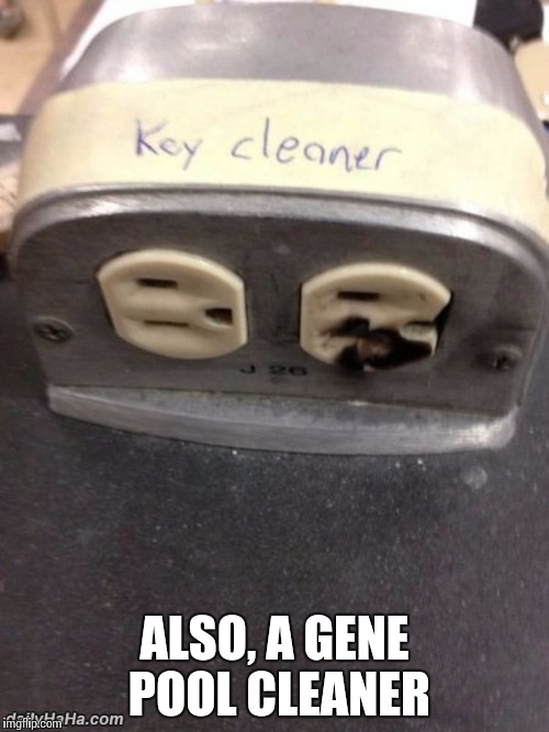 ALSO, A GENE POOL CLEANER | image tagged in key cleaner | made w/ Imgflip meme maker
