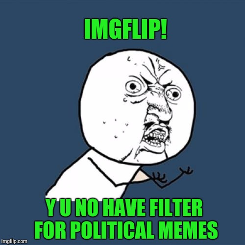 Y U No Meme | IMGFLIP! Y U NO HAVE FILTER FOR POLITICAL MEMES | image tagged in memes,y u no | made w/ Imgflip meme maker