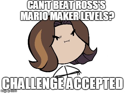 Arin's Determined | CAN'T BEAT ROSS'S MARIO MAKER LEVELS? CHALLENGE ACCEPTED | image tagged in game grumps,mario maker | made w/ Imgflip meme maker