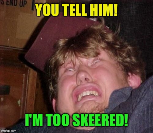 YOU TELL HIM! I'M TOO SKEERED! | made w/ Imgflip meme maker