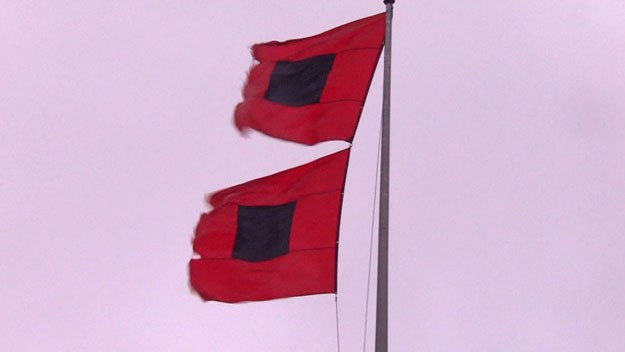 High Quality hurricane flags in the wind Blank Meme Template