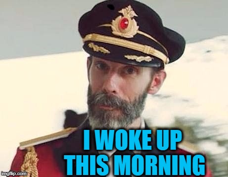 Captain Obvious | I WOKE UP THIS MORNING | image tagged in captain obvious | made w/ Imgflip meme maker