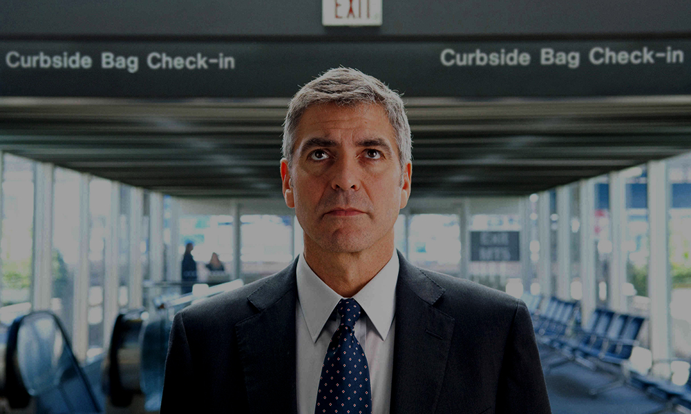 Clooney up in the air Blank Meme Template