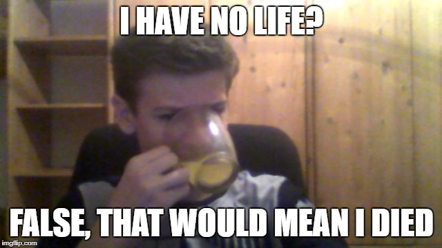 Single Guy | I HAVE NO LIFE? FALSE, THAT WOULD MEAN I DIED | image tagged in single guy | made w/ Imgflip meme maker