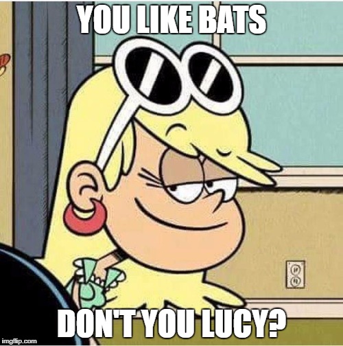 Don't You Lucy?  | YOU LIKE BATS; DON'T YOU LUCY? | image tagged in the loud house,bats,face,smirk,nickelodeon | made w/ Imgflip meme maker