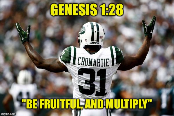 GENESIS 1:28; "BE FRUITFUL, AND MULTIPLY" | image tagged in cromartie | made w/ Imgflip meme maker
