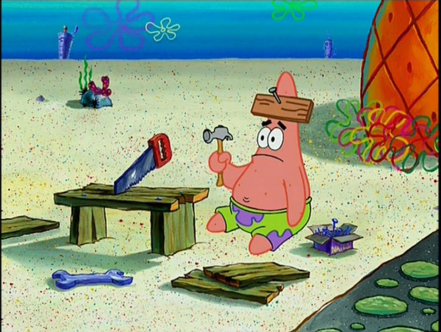 High Quality Handyman patrick star Blank Meme Template