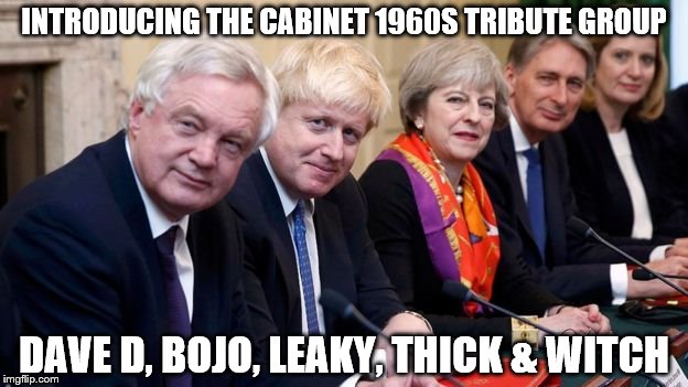 INTRODUCING THE CABINET 1960S TRIBUTE GROUP; DAVE D, BOJO, LEAKY, THICK & WITCH | image tagged in cabinet | made w/ Imgflip meme maker