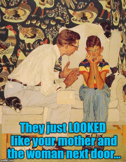 They just LOOKED like your mother and the woman next door... | made w/ Imgflip meme maker