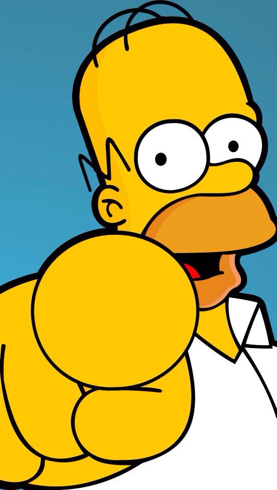 Homer Simpson pointing Blank Meme Template