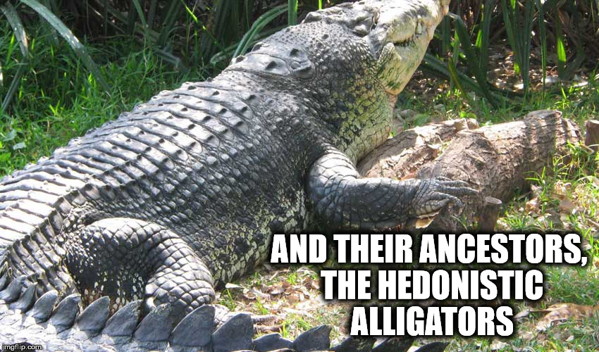 AND THEIR ANCESTORS, THE HEDONISTIC ALLIGATORS | made w/ Imgflip meme maker