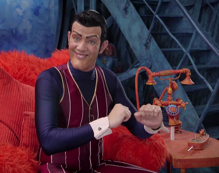 High Quality Robbie Rotten at phone, sitting Blank Meme Template
