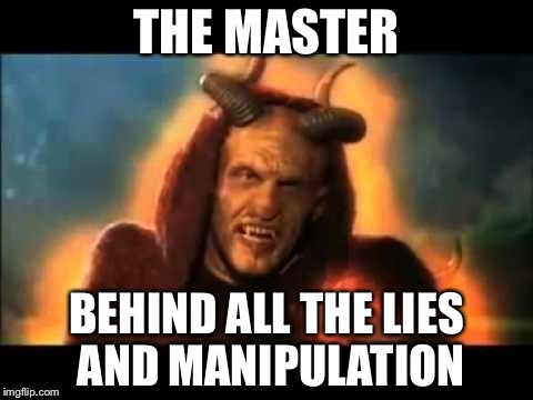 Dungeon Master | THE MASTER; BEHIND ALL THE LIES AND MANIPULATION | image tagged in popeyes chicken demon,death,satan,satanism,evil,manipulation | made w/ Imgflip meme maker