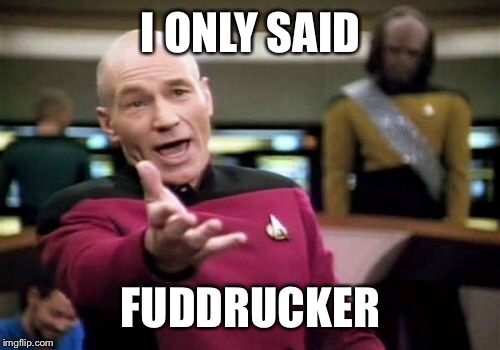 Picard Wtf Meme | I ONLY SAID; FUDDRUCKER | image tagged in memes,picard wtf | made w/ Imgflip meme maker
