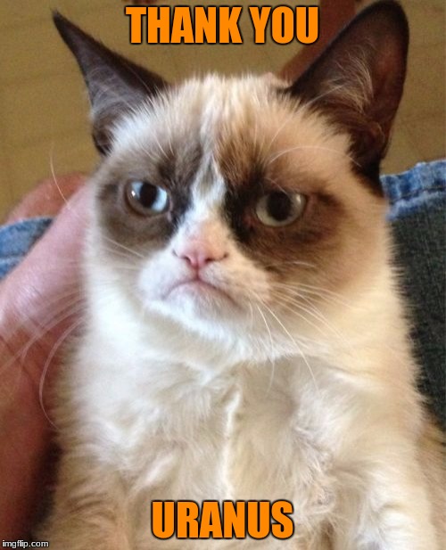 Grumpy Cat Meme | THANK YOU URANUS | image tagged in memes,grumpy cat | made w/ Imgflip meme maker