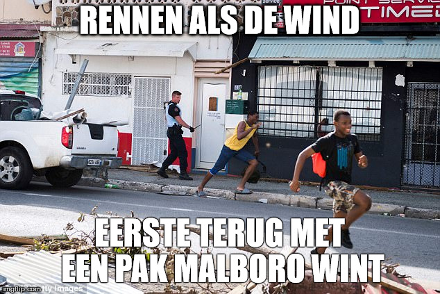 RENNEN ALS DE WIND; EERSTE TERUG MET EEN PAK MALBORO WINT | made w/ Imgflip meme maker