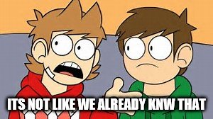 Eddsworld | ITS NOT LIKE WE ALREADY KNW THAT | image tagged in eddsworld | made w/ Imgflip meme maker