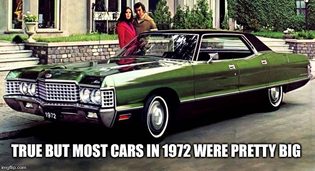 TRUE BUT MOST CARS IN 1972 WERE PRETTY BIG | made w/ Imgflip meme maker